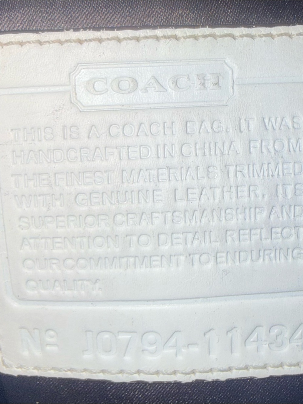 Coach White and Brown Signature Shoulder Bag with Brass Buckles - Picture 7 of 9
